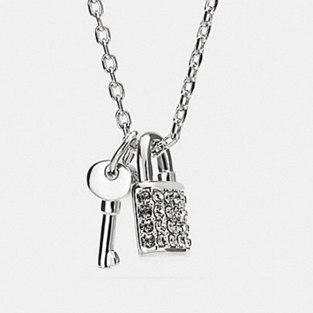 Coach Lock and Key Silver Necklace